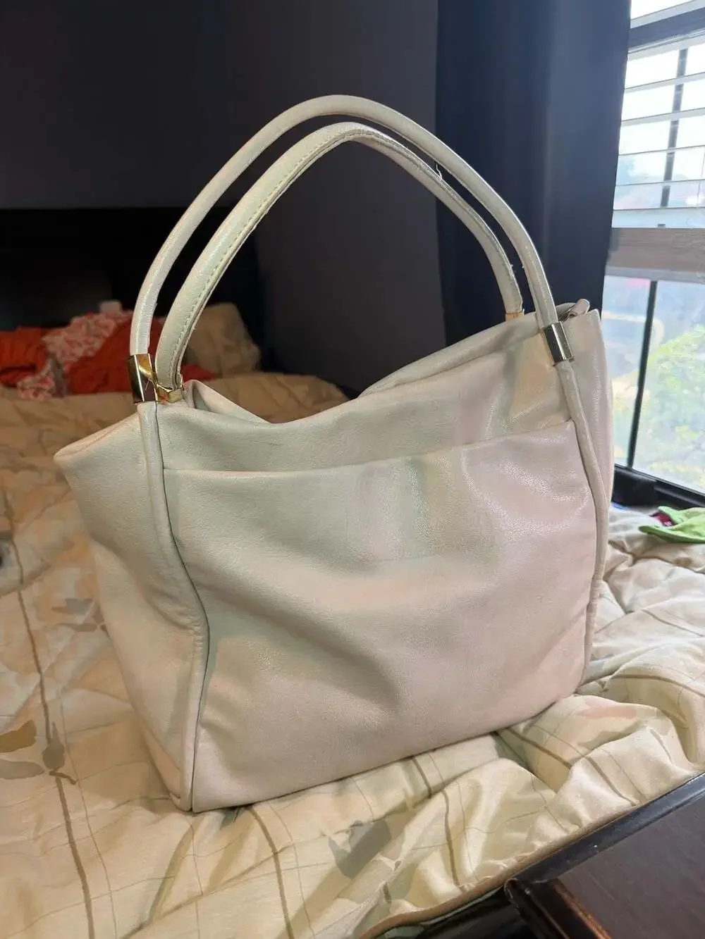 Urban Expressions Finley Hobo Bag in Cream Vegan Leather
